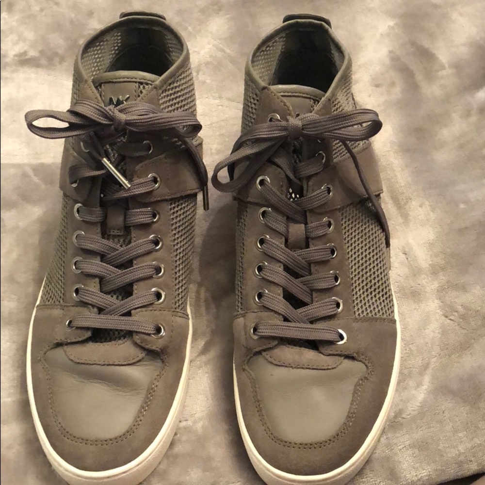 michael kors gray/mesh hi top sneakers
